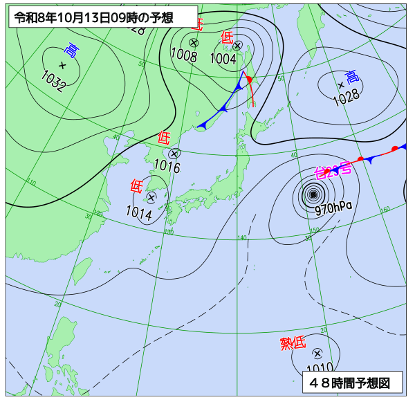 48時間天気予想図