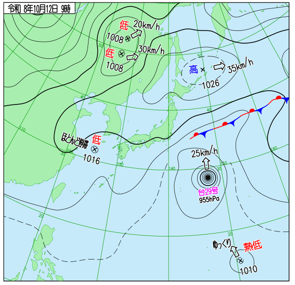 今日の天気予想図