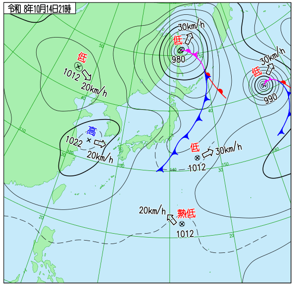 今日の天気予想図