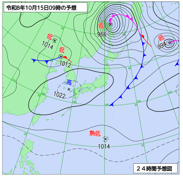 24時間天気予想図