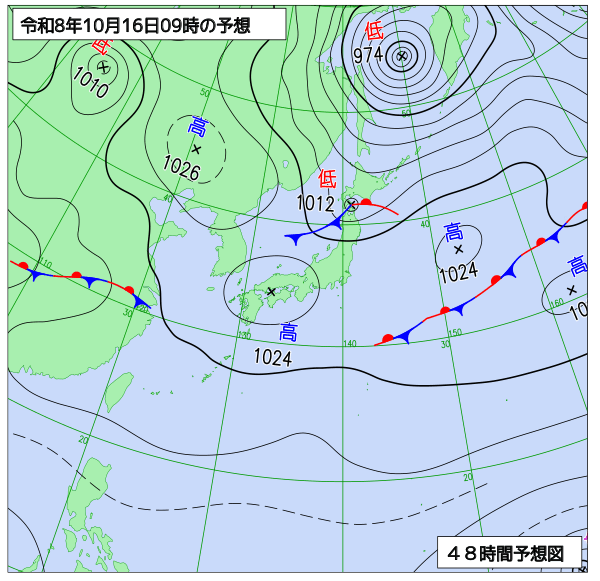 48時間天気予想図