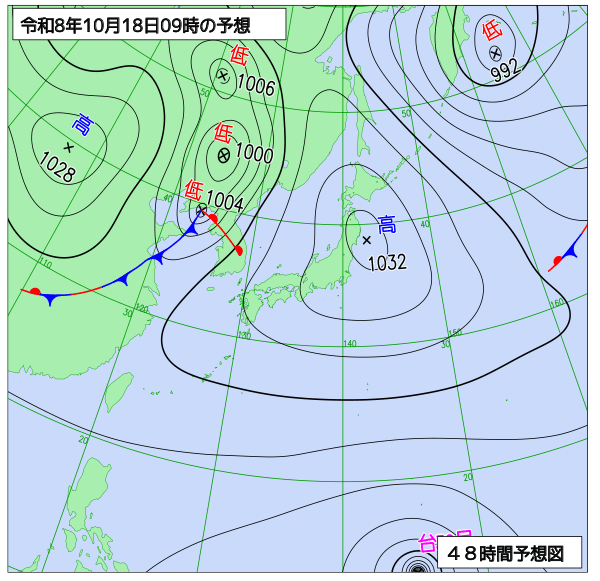 48時間天気予想図