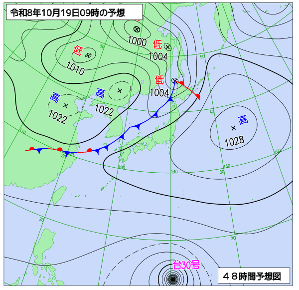 48時間天気予想図