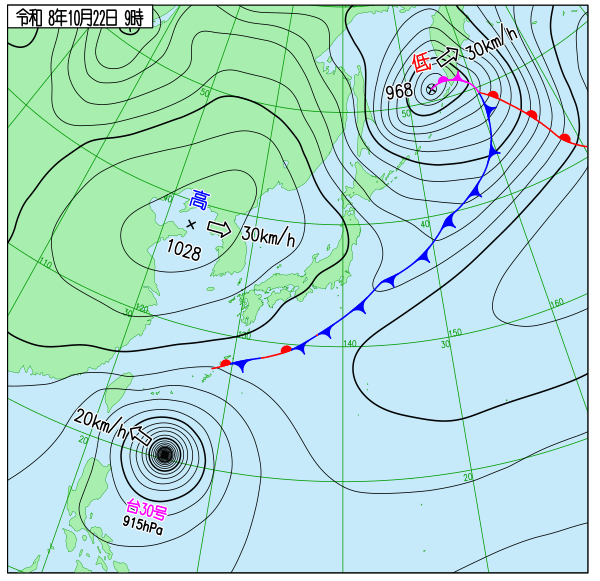 今日の天気予想図