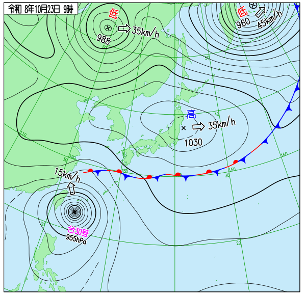 今日の天気予想図