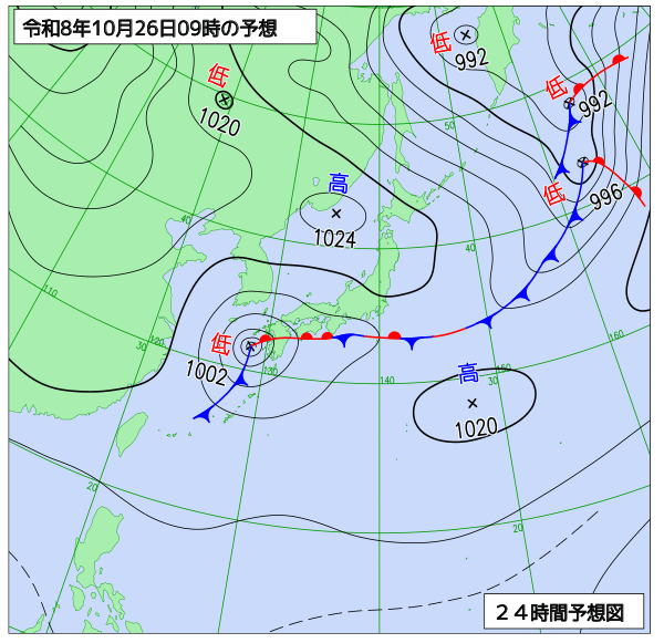 24時間天気予想図