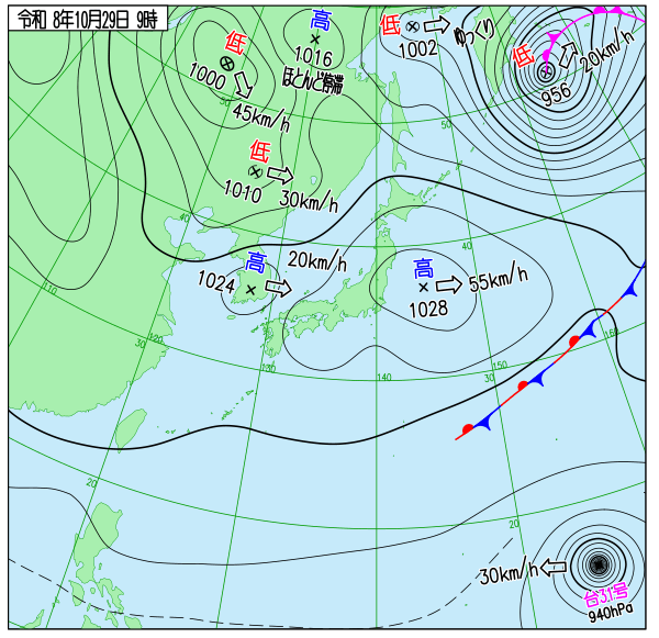 今日の天気予想図