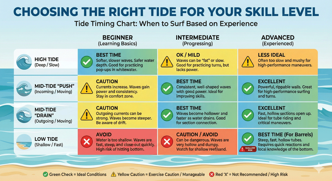 Tide Timing Chart by Skill Level